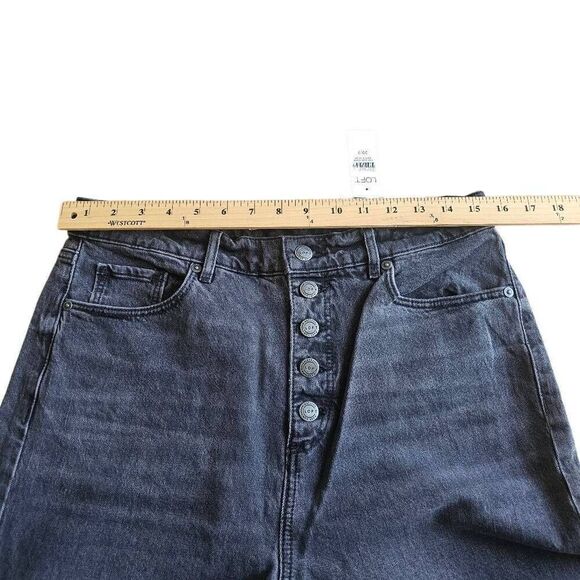 Loft womens Sz 8/29 wash black high waist Sandal Flare jeans - Picture 5 of 8